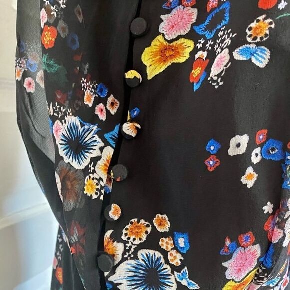 Rare Runway Limited Edition Silk Thornton Bregazzi Melina Floral Midi Dress - Picture 9 of 14